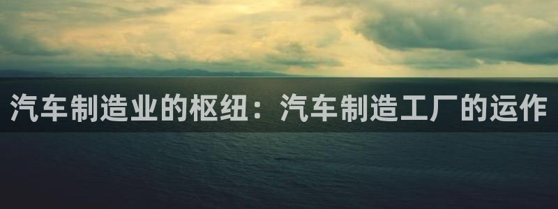 彩神iv真的能赚钱吗：汽车制造业的枢纽：汽车制造工厂的运作
