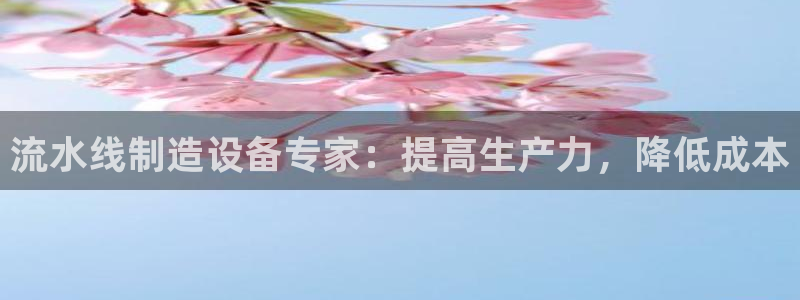 彩神平台可以破解吗：流水线制造设备专家：提高生产力，降低成本