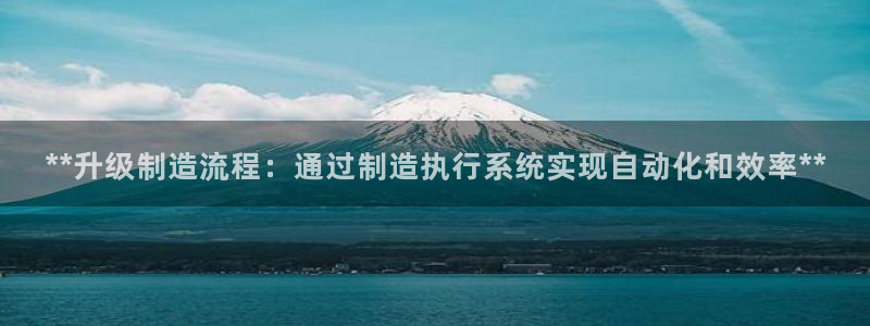 新版彩神v8登录不了：**升级制造流程：通过制造执行系统实现自动化和效率**
