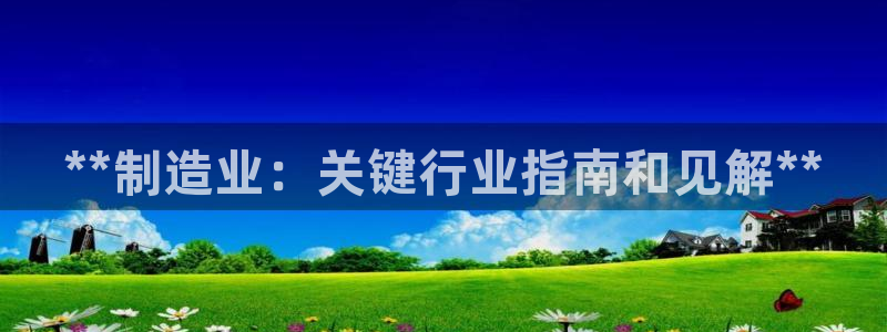 彩神vip购彩大厅在哪：**制造业：关键行业指南和见解**