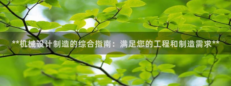 彩神大发三期计划网站：**机械设计制造的综合指南：满足您的工程和制造需求**