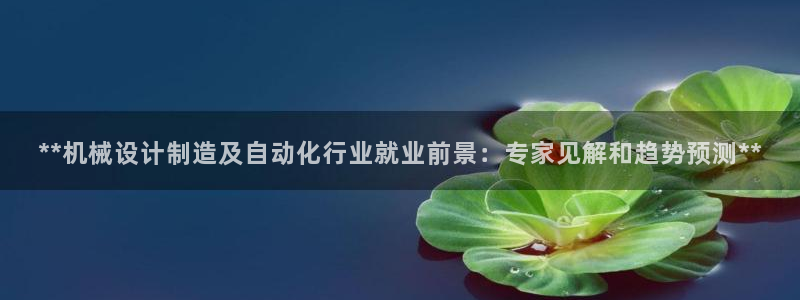 彩神旗下有哪些平台：**机械设计制造及自动化行业就业前景：专家见解和趋势预测**