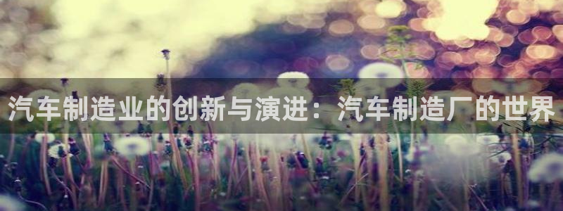 彩神v8iii：汽车制造业的创新与演进：汽车制造厂的世界
