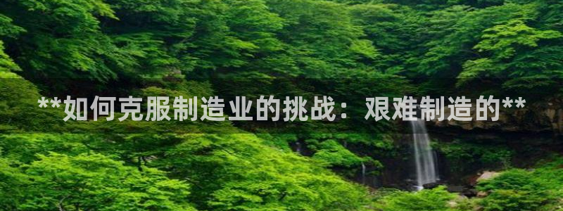 彩神xapp官方网站：**如何克服制造业的挑战：艰难制造的**