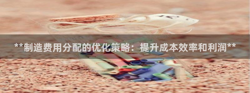 彩神VII官方版：**制造费用分配的优化策略：提升成本效率和
