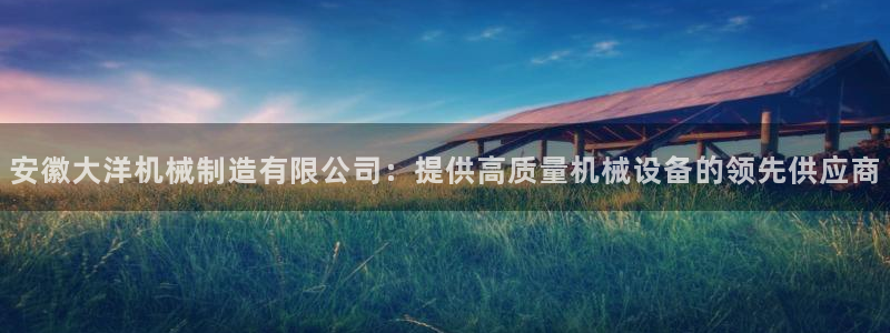彩神8官网合法吗：安徽大洋机械制造有限公司：提供高质量机械设备的领先供应商