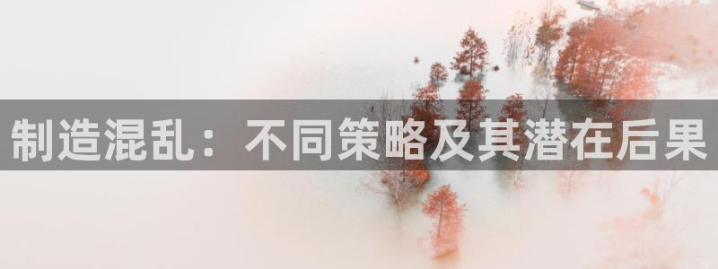 彩神vip购彩大厅在哪：制造混乱：不同策略及其潜在后果