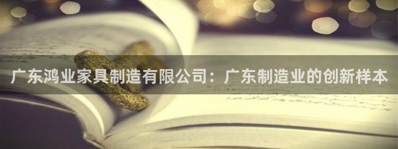 v大发彩神8iii：广东鸿业家具制造有限公司：广东制造业的创新样本