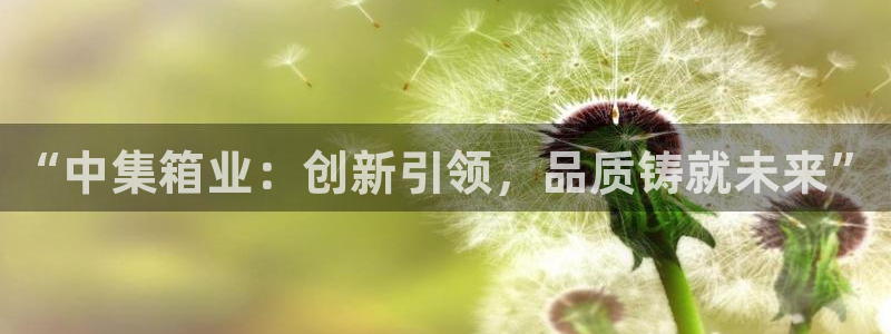 彩神旗下有哪些平台可以看：“中集箱业：创新引领，品质铸就未来”