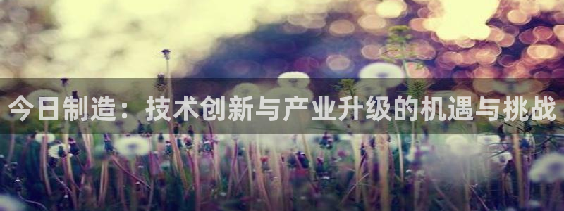 彩神赢钱了吗知乎：今日制造：技术创新与产业升级的机遇与挑战